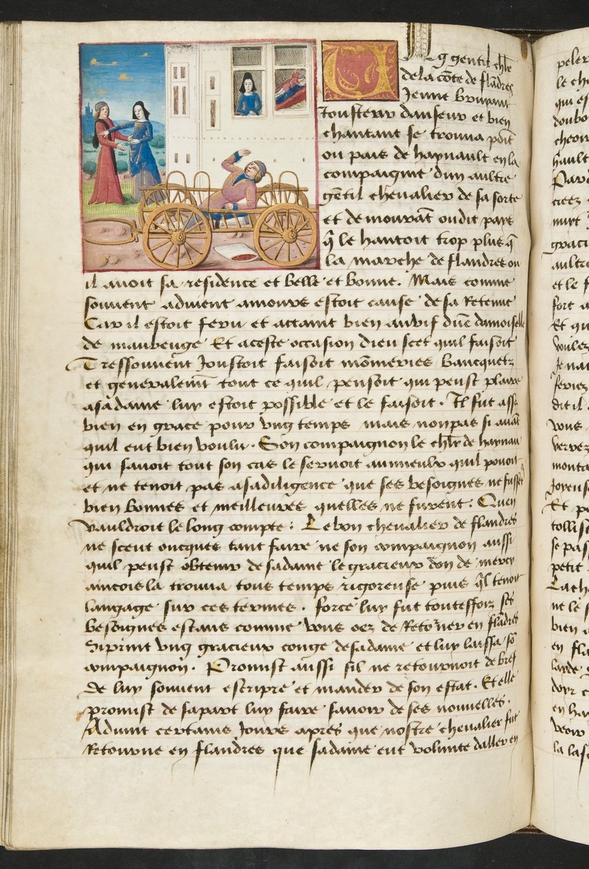 MS Hunter 252 122v Side fra Cent Nouvelles Nouvelles, ca. 1461-62 av French School