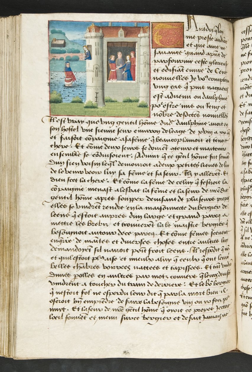 MS Hunter 252 127v Side fra Cent Nouvelles Nouvelles, ca. 1461-62 av French School