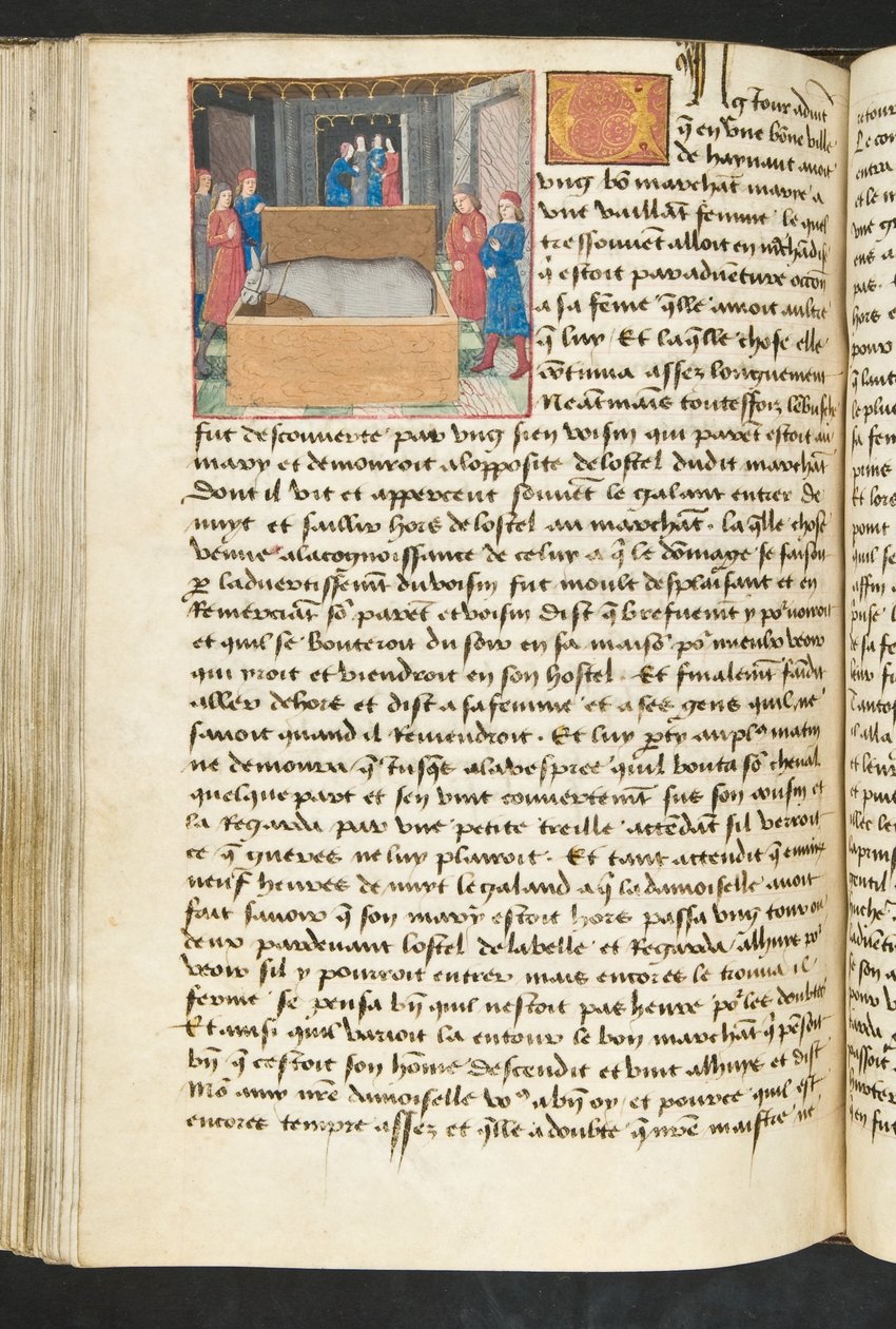 MS Hunter 252 134v Side fra Cent Nouvelles Nouvelles, ca. 1461-62 av French School