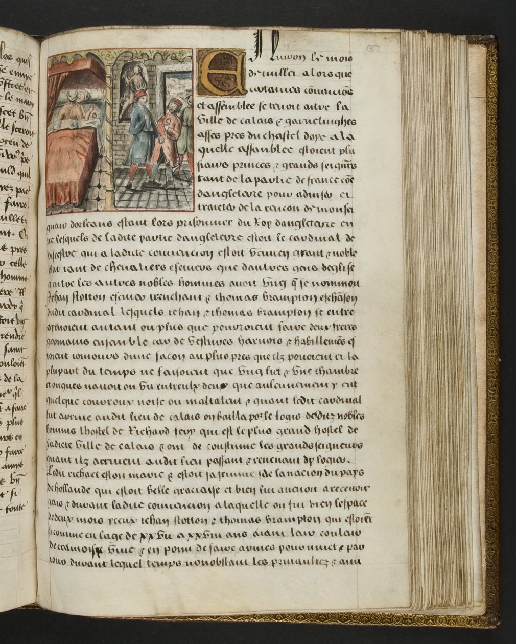 MS Hunter 252 137r-side fra Hundred New News, ca. 1461-62 av French School