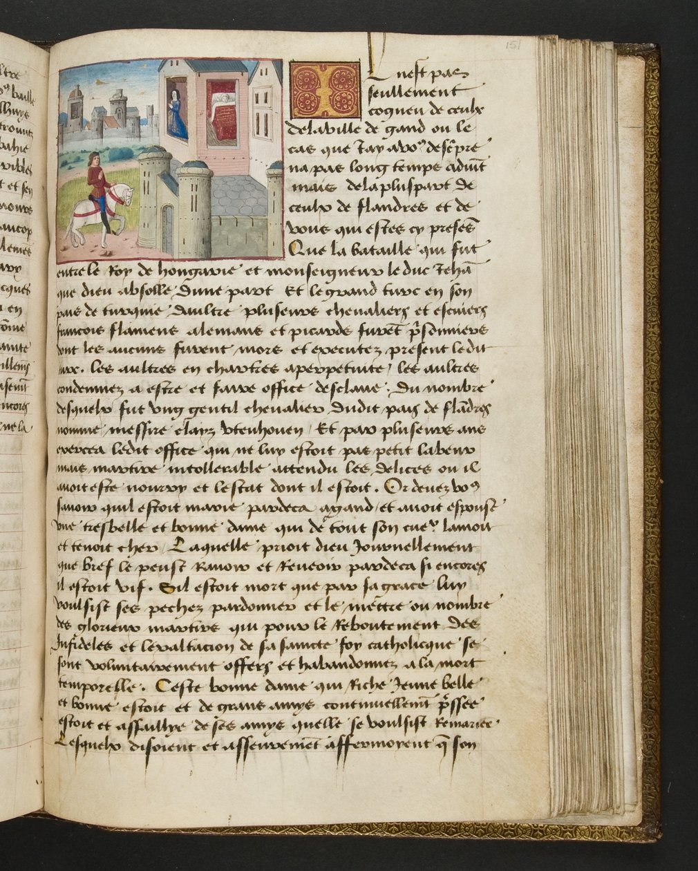 MS Hunter 252 151r-side fra Hundred New News, ca. 1461-62 av French School