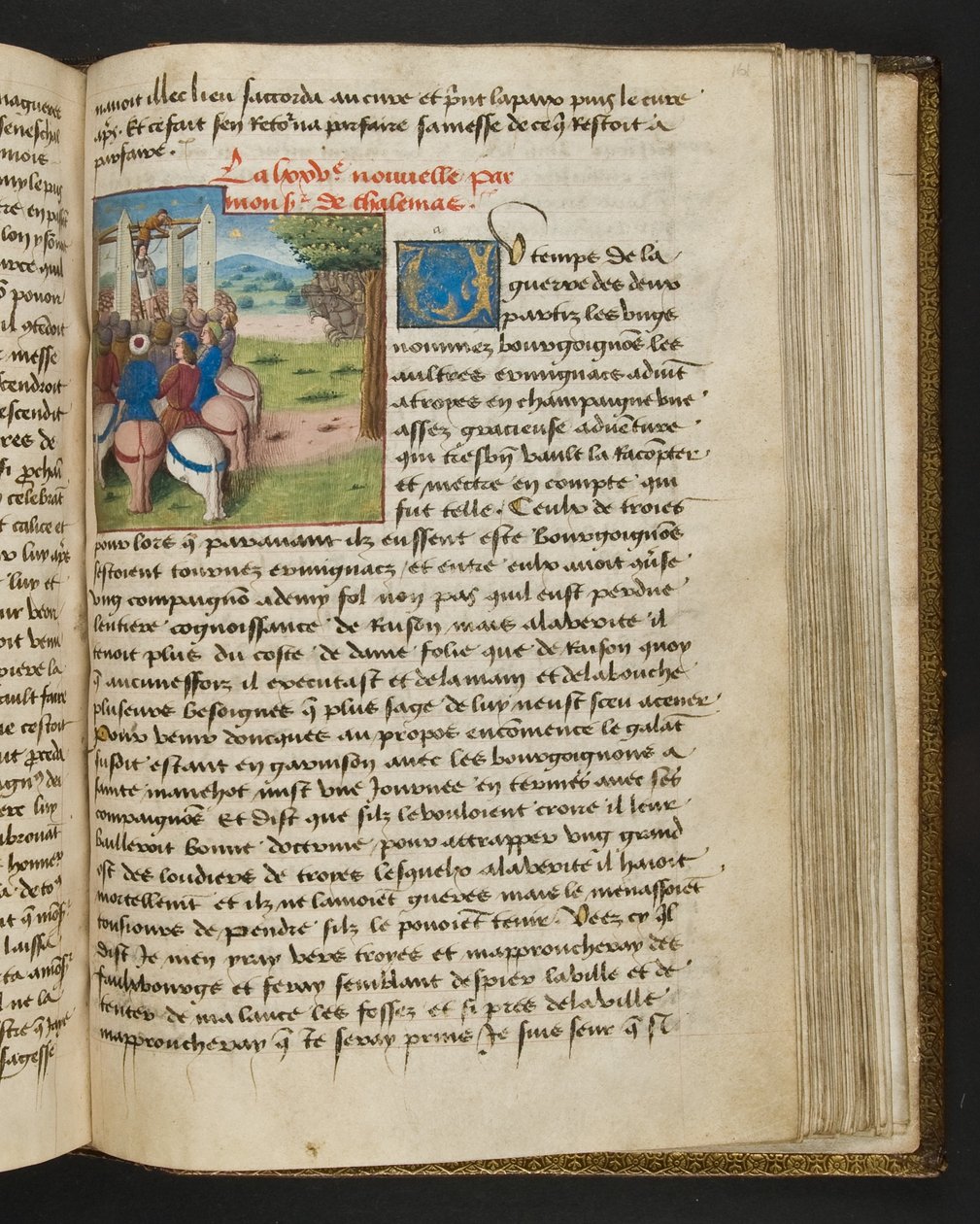 MS Hunter 252 161r-side fra Hundred New News, ca. 1461-62 av French School