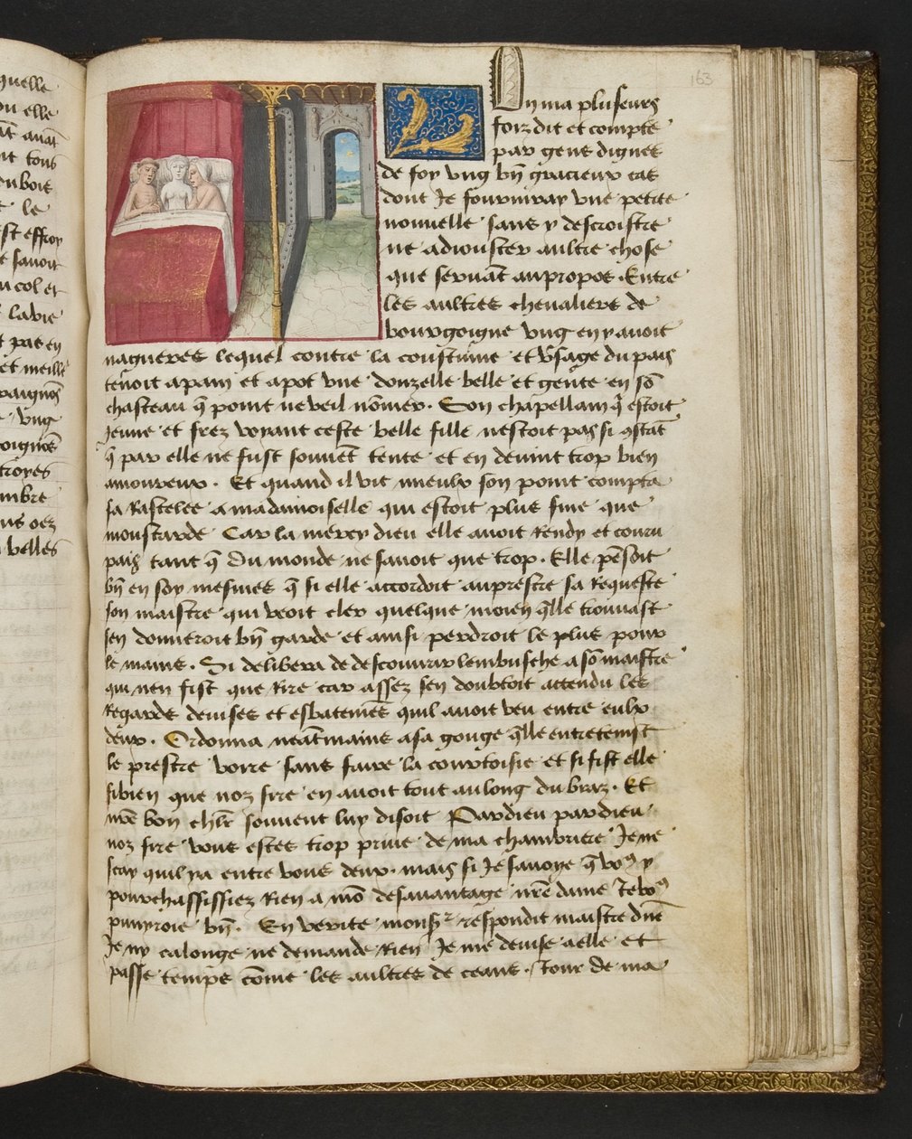 MS Hunter 252 163r-side fra Hundred New News, ca. 1461-62 av French School