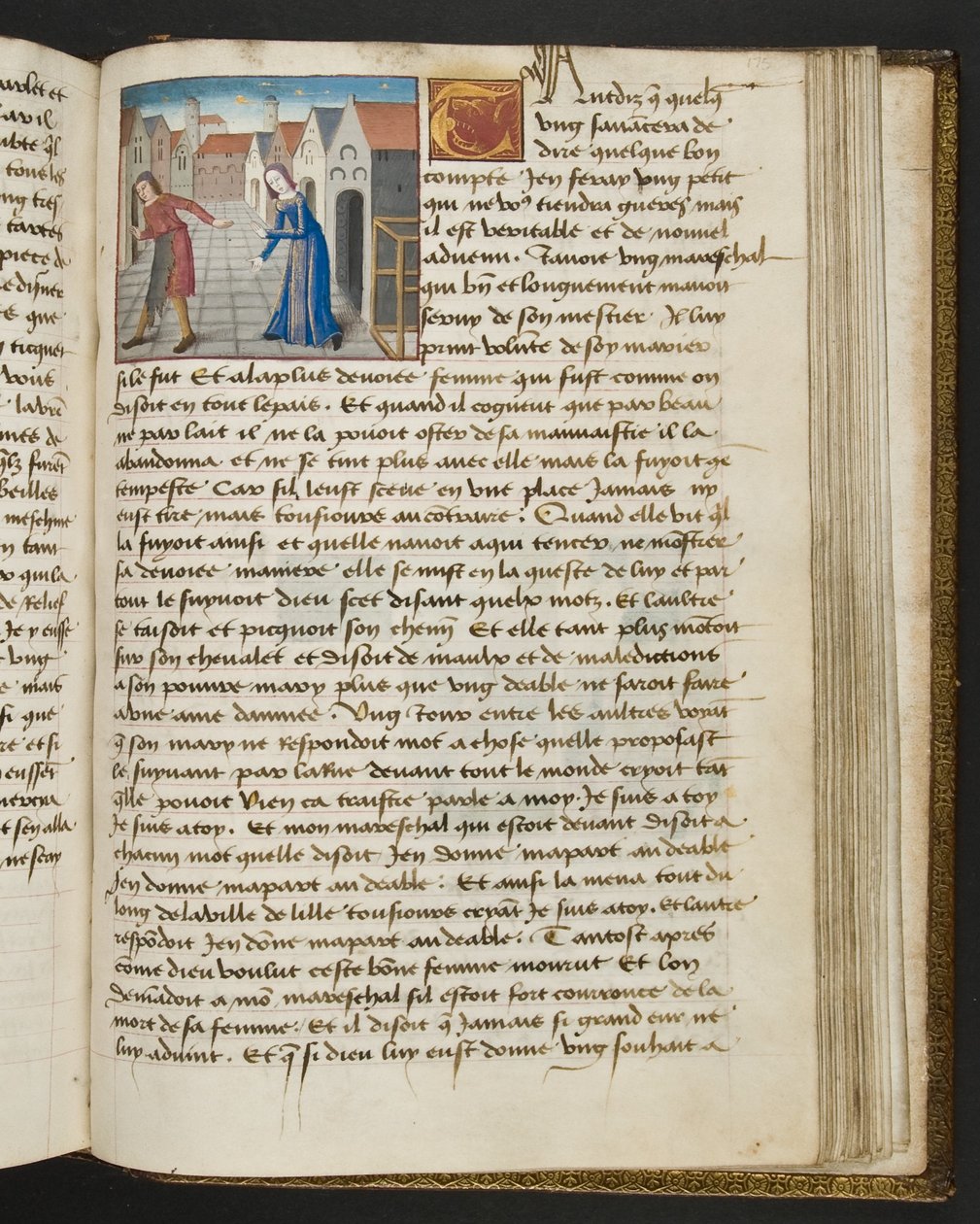 MS Hunter 252 175r-side fra Hundred New News, ca. 1461-62 av French School