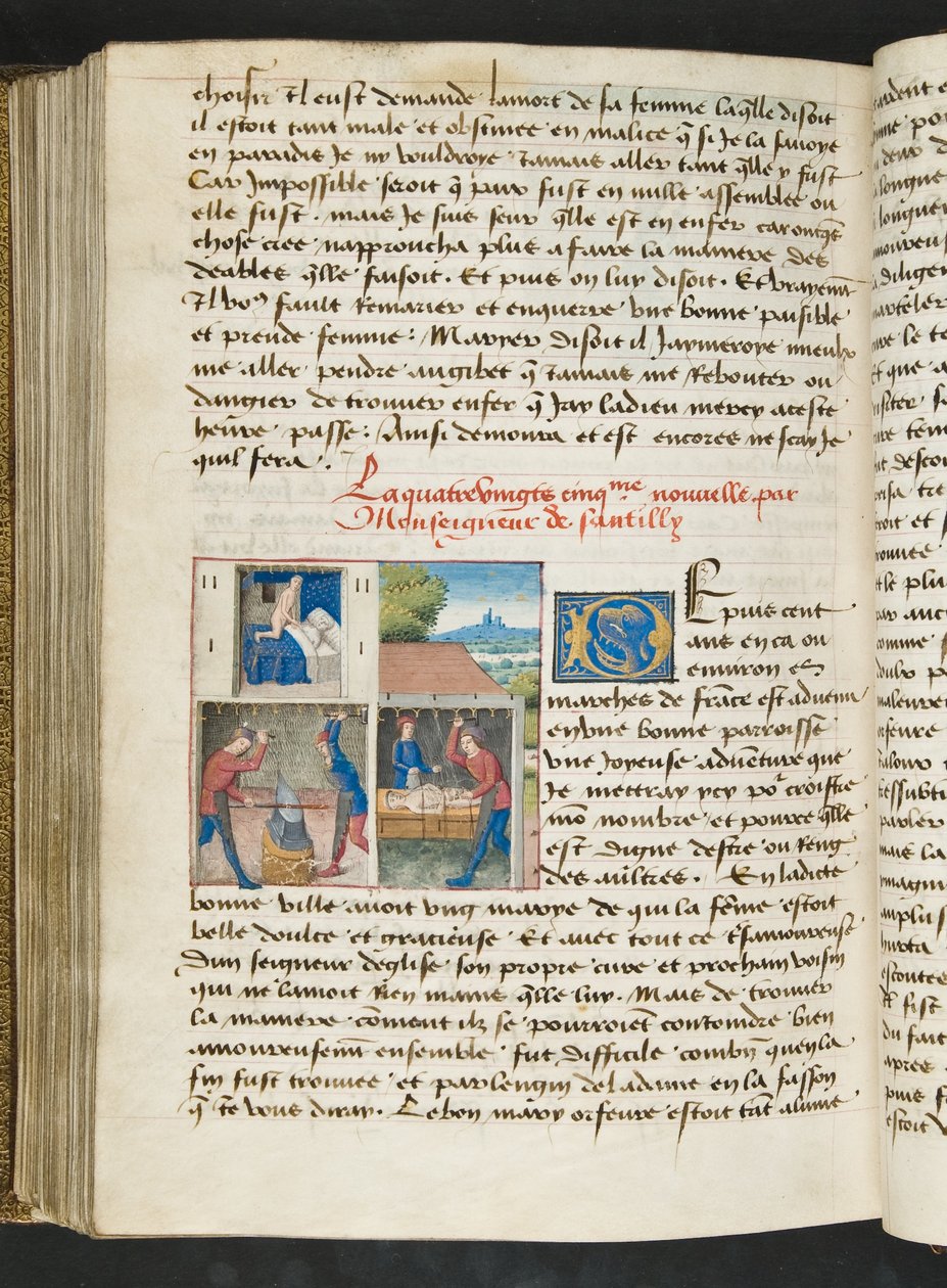 MS Hunter 252 175v-side fra Hundred New News, ca. 1461-62 av French School