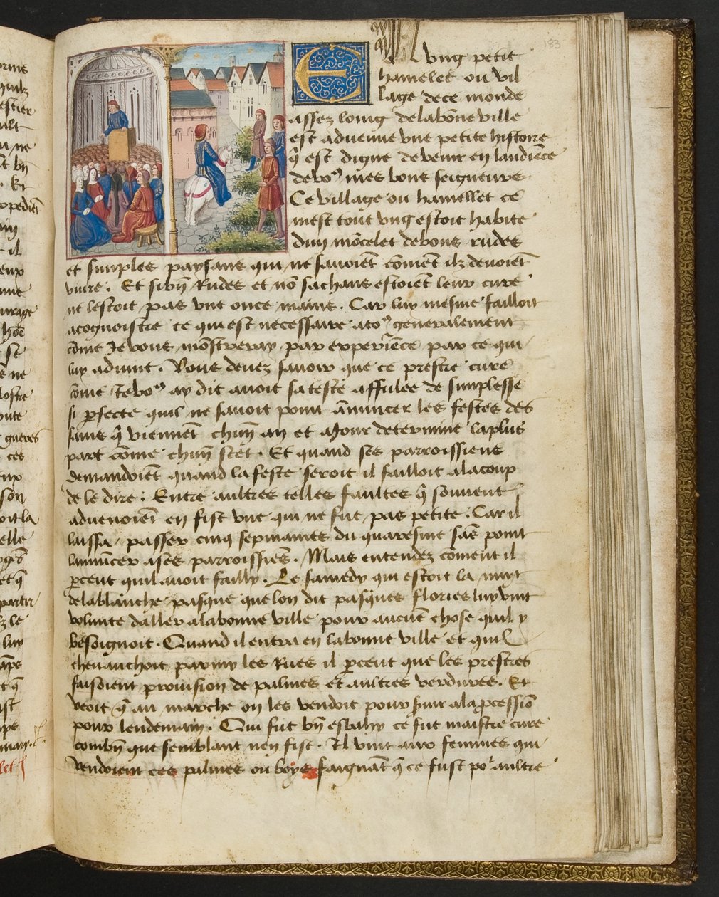 MS Hunter 252 183r-side fra Hundred New News, ca. 1461-62 av French School