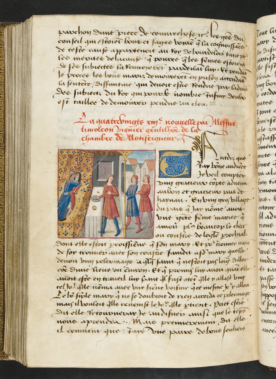 MS Hunter 252 187v Side fra Cent Nouvelles Nouvelles, ca. 1461-62 av French School