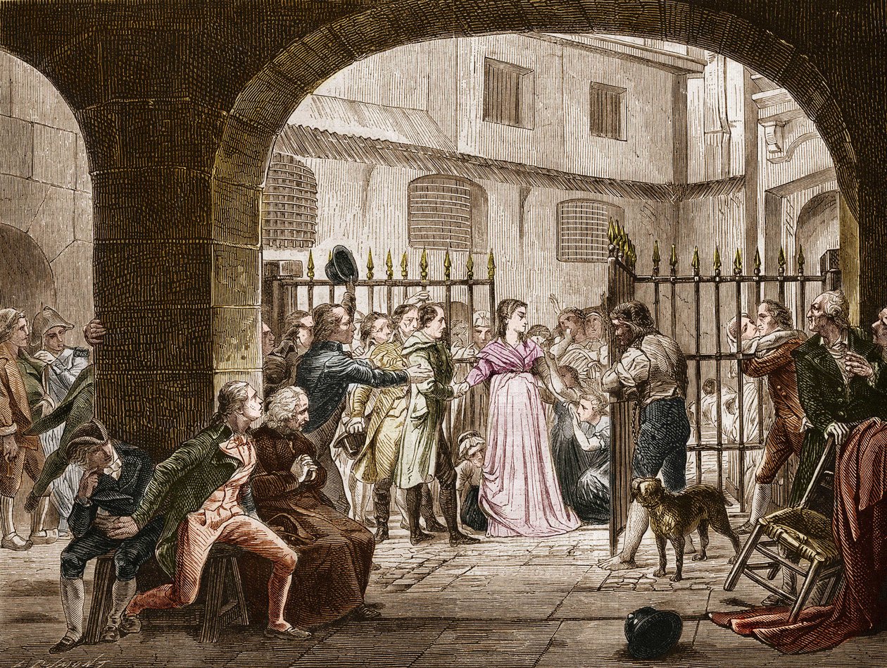 Madame Jeanne Marie Roland de la Platiere (1754-1793), en fransk politiker som gikk til revolusjonsdomstolen i 1793. Gravering etter Daubans maleri. av French School