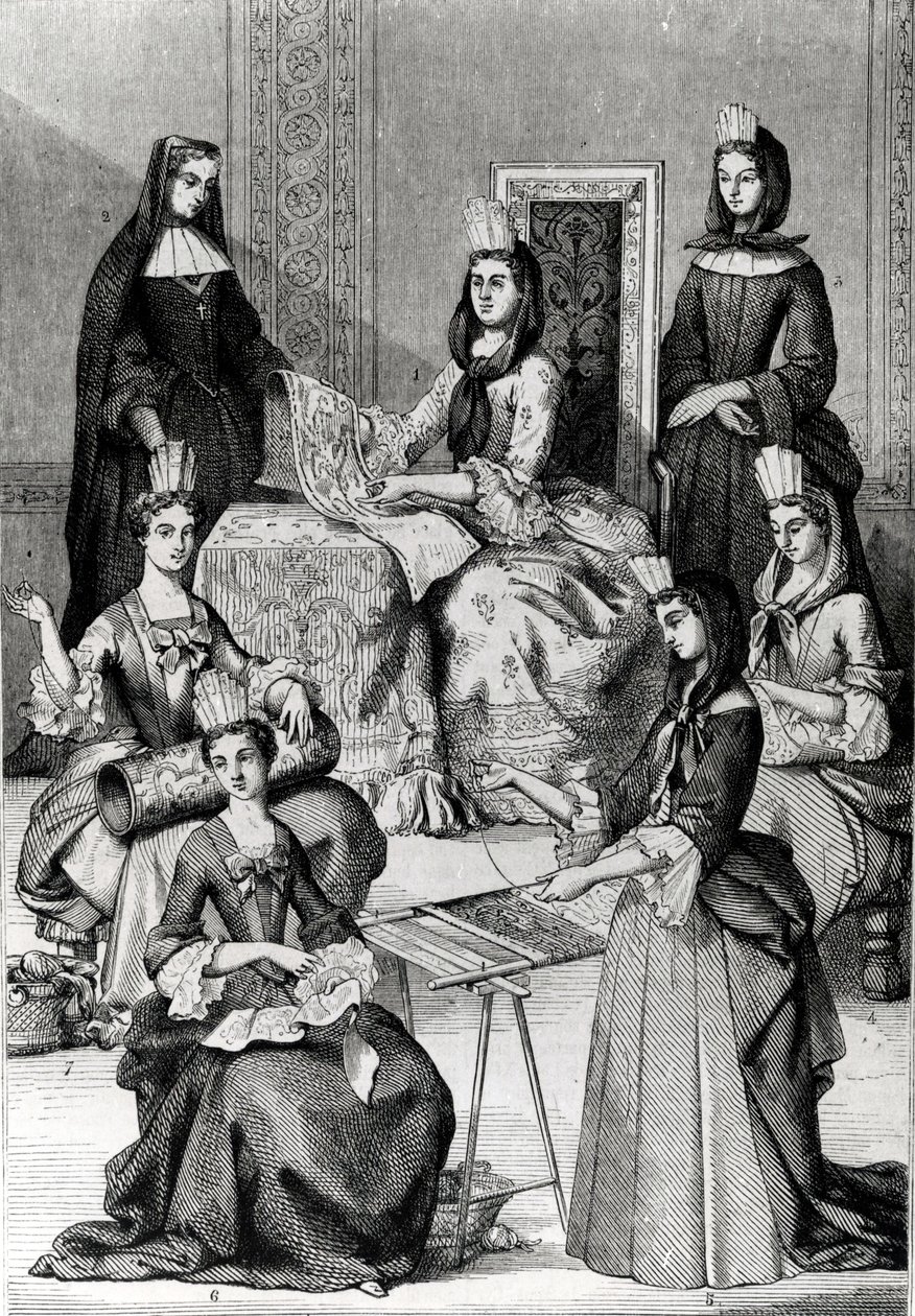 Madame de Maintenon med sine damer i vente av French School