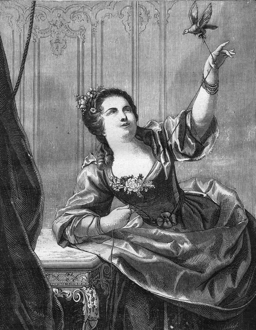 Madame du Favart, Justine du Ronceray (1727-1772) fransk komiker og sanger, offer for fremskritt av Maurice av Sachsen. Inngravering i "Prostitusjonens og utskeielsens historie blant alle verdens folkeslag fra antikken til i dag" av Dr. Th. - av French School