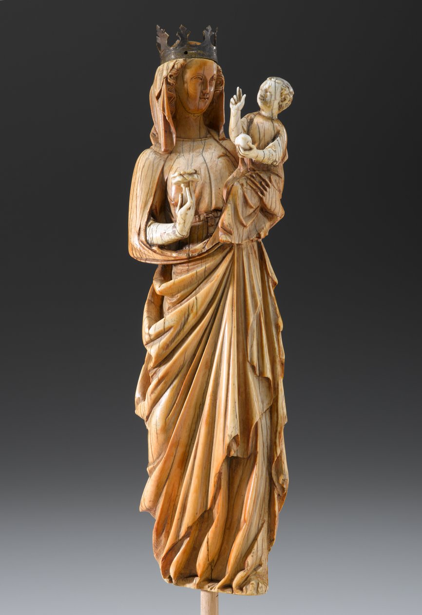 Madonna og barn, ca. 1260-1290 (elfenben og metall) av French School