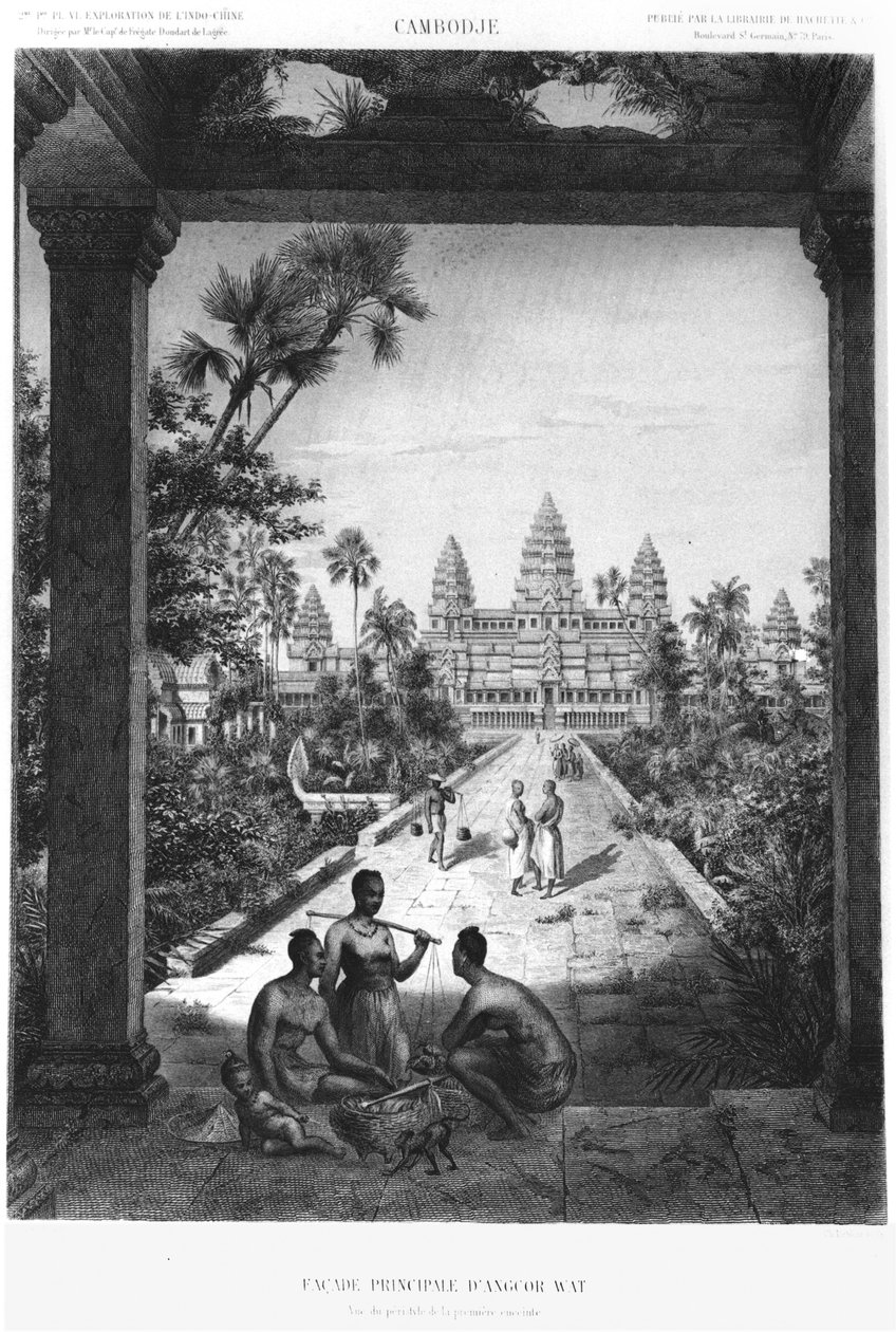 Hovedfasade til Angkor Wat, illustrasjon fra Atlas du voyage d