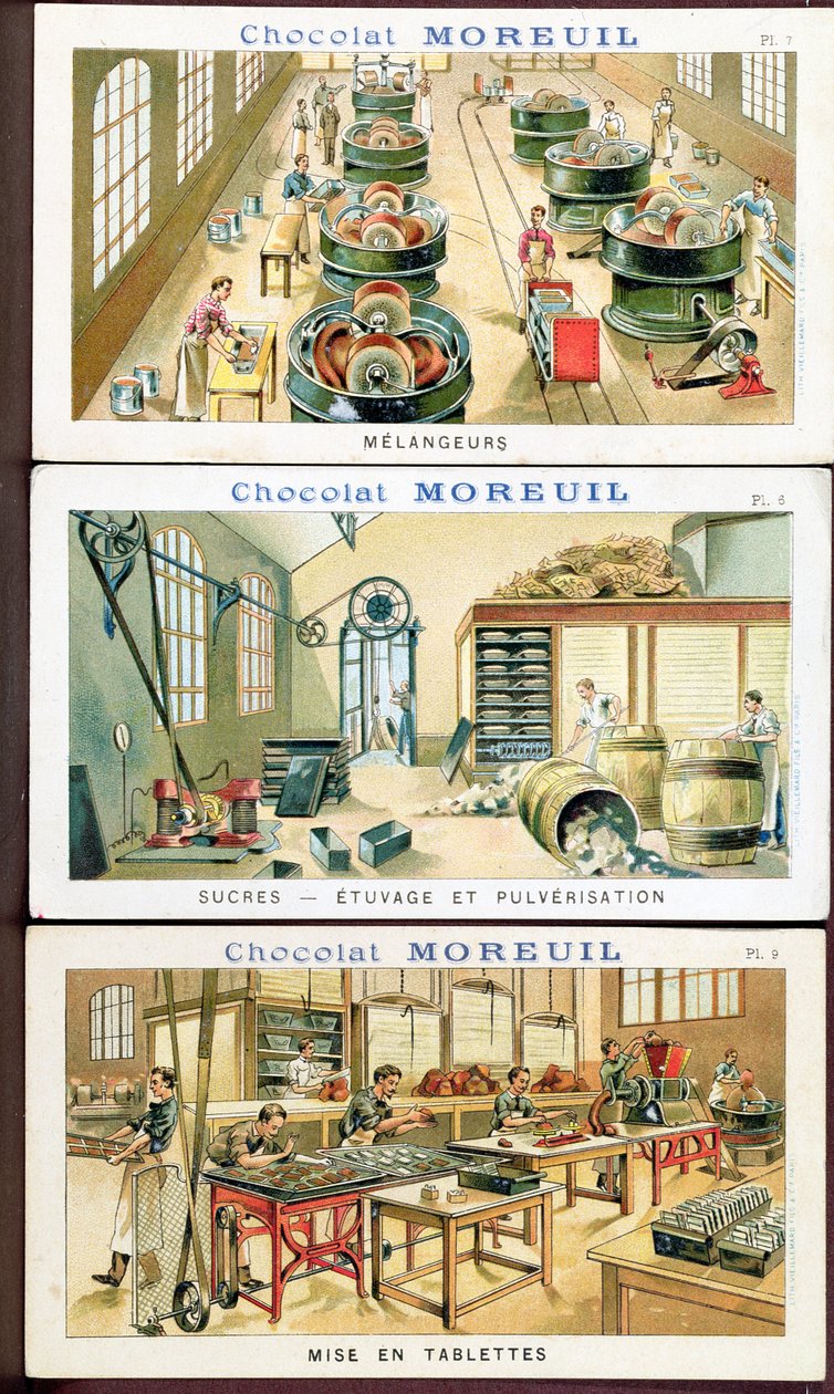 Lage sjokolade, bildeannonsering av sjokoladen Moreuil, ca. 1900 (se også 289139) av French School