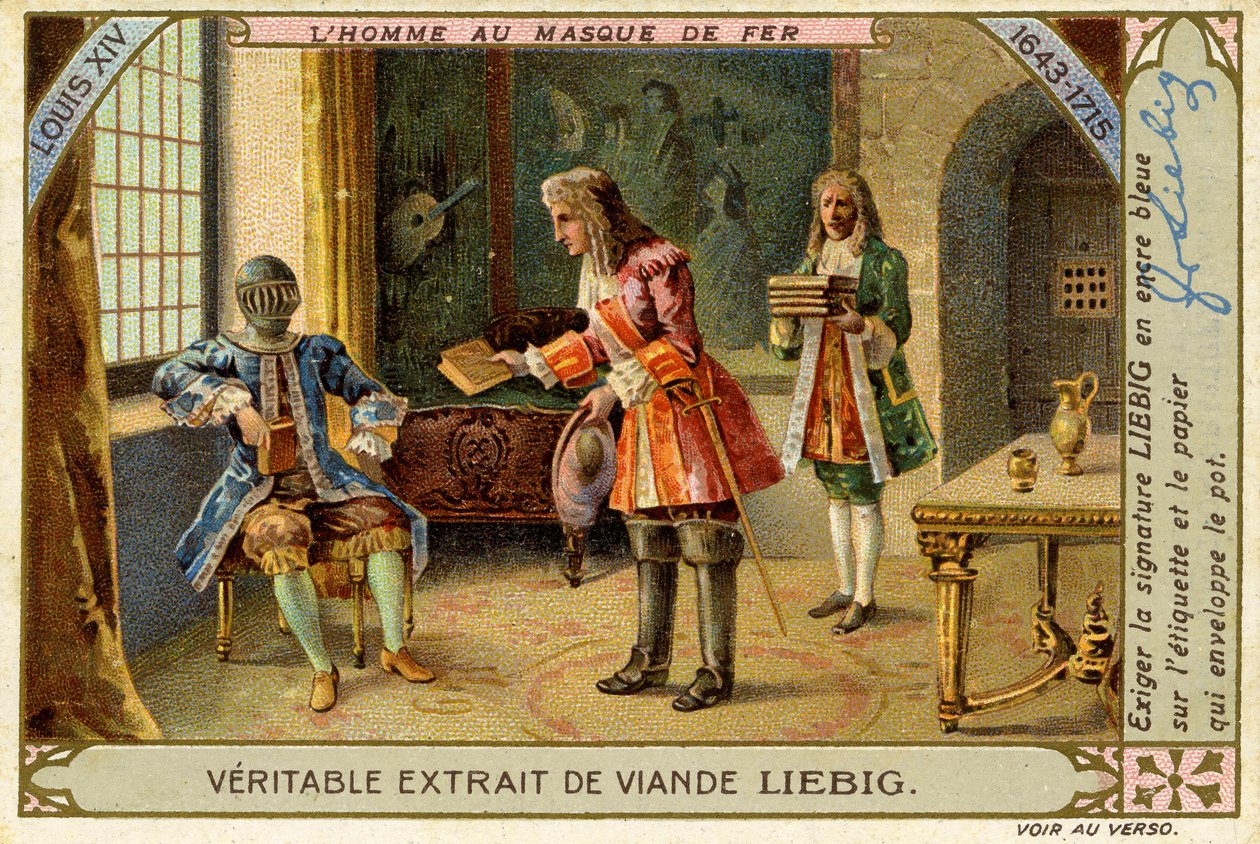 Mannen i jernmasken, Ludvig XIVs regjeringstid, Liebig-kort av French School