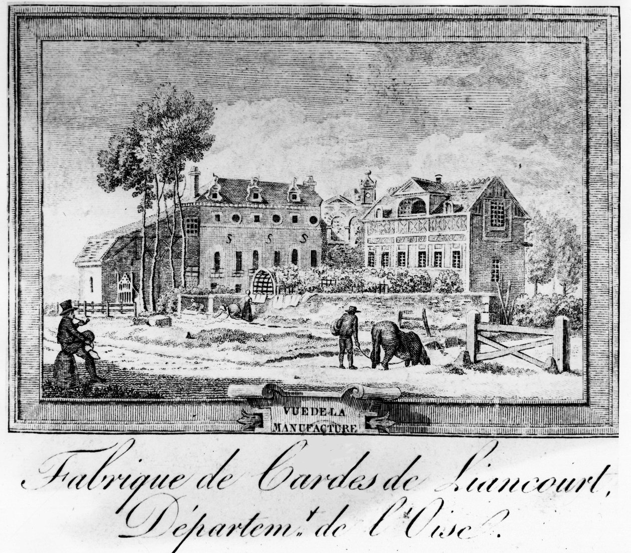 Produksjon, Duke de la Rochefoucauld i Liancourt; Strengefabrikken i Liancourt, Oise-avdelingen. av French School