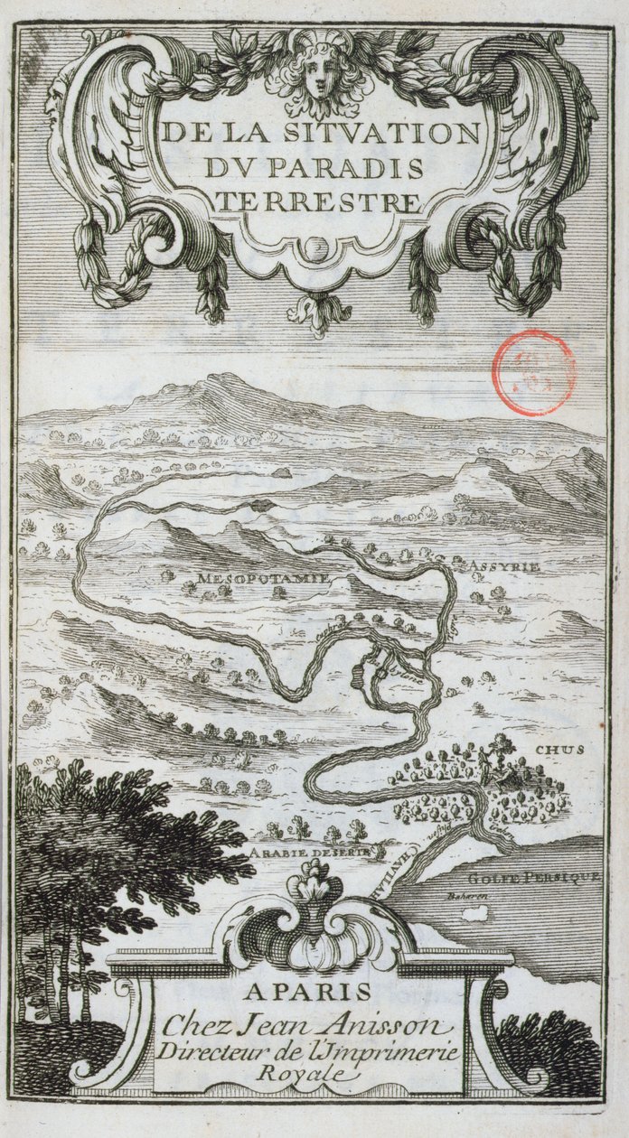Kart fra De La Situation du Paradis Terres, 1691 av French School