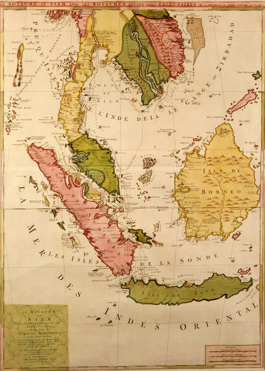 Kart over Sørøst-Asia (blekk og wc på papir) av French School