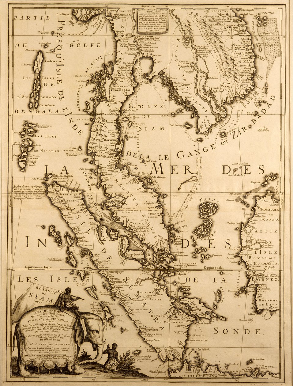 Kart over Sørøst-Asia, 1687 (blekk på papir) av French School
