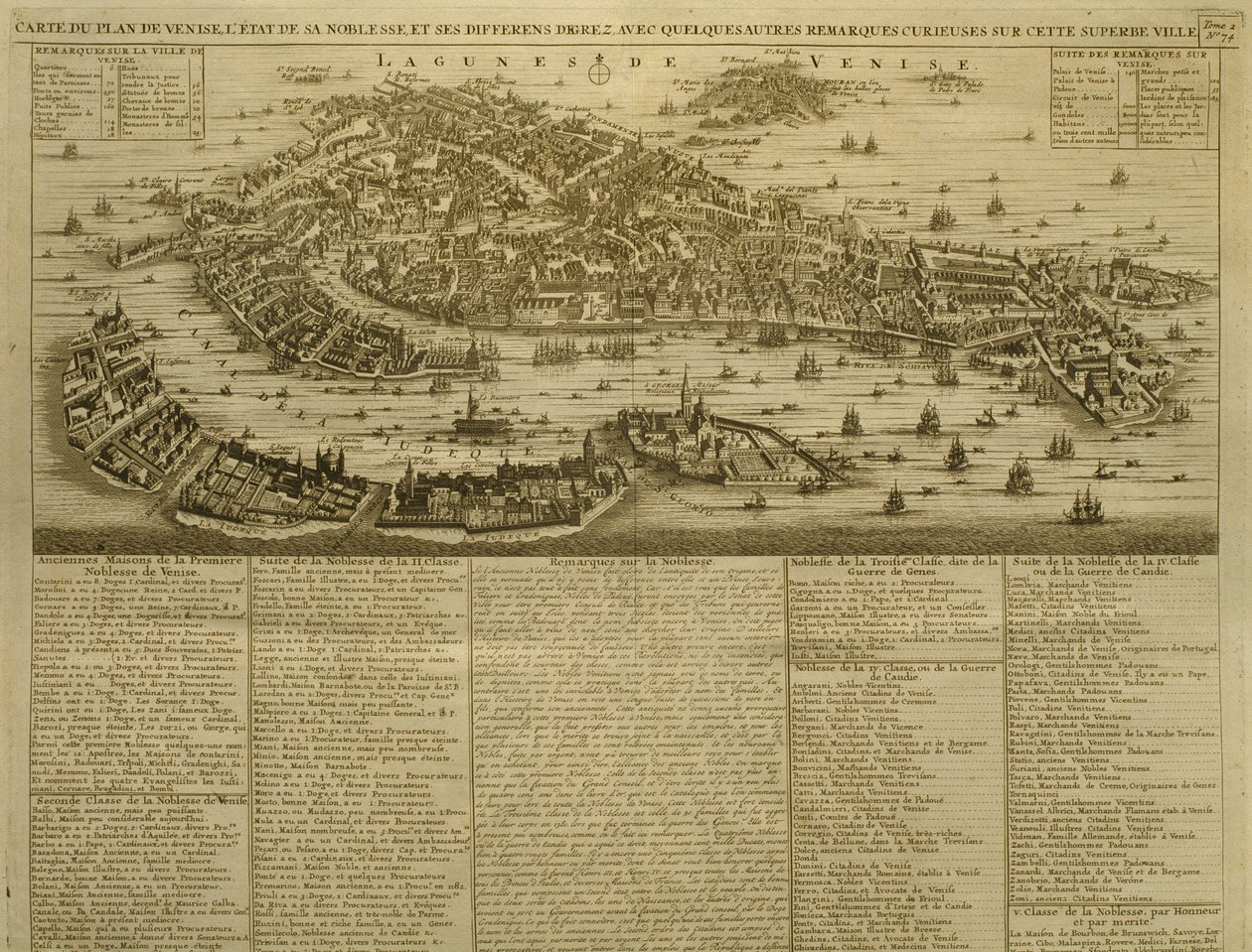 Kart over Venezia, utgitt av H. Chatelain i Amsterdam, 1728 av French School
