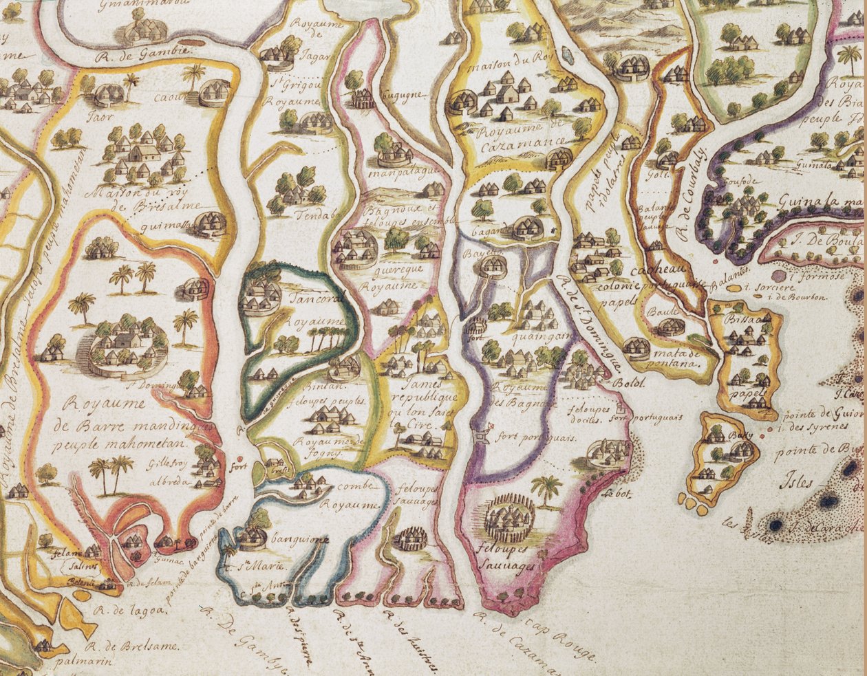 Kart over kysten av Afrika og elven Gambia, 1622 av French School