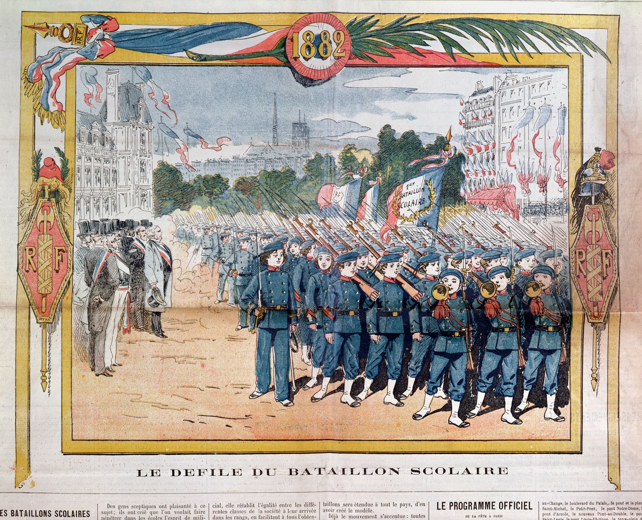 Mars med skolebataljoner den 14. juli 1882 av French School