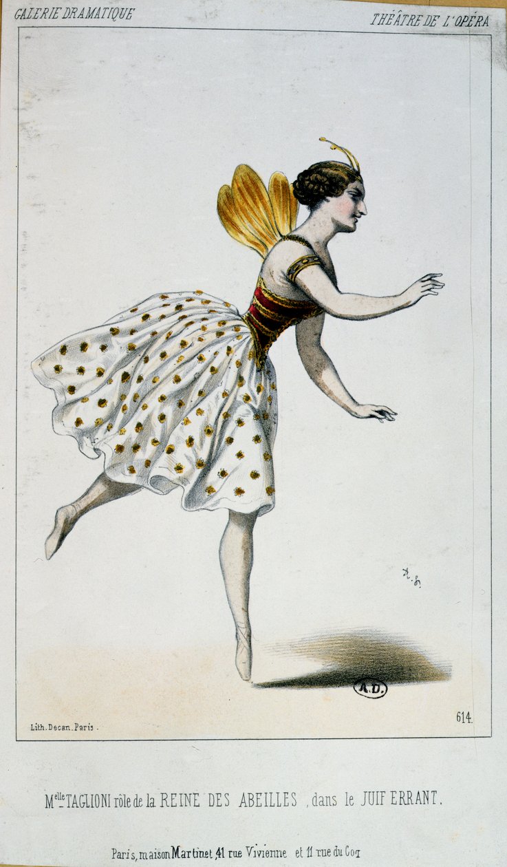 Maria Taglioni (1804-84) som bidronning i Le Juif feilaktig av Jacques Fromental Halevy (1799-1862) ca. 1852 av French School