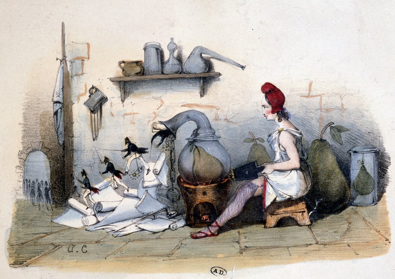 Marianne: analyse av pæren - karikatur om Louis Philippe 1 av French School