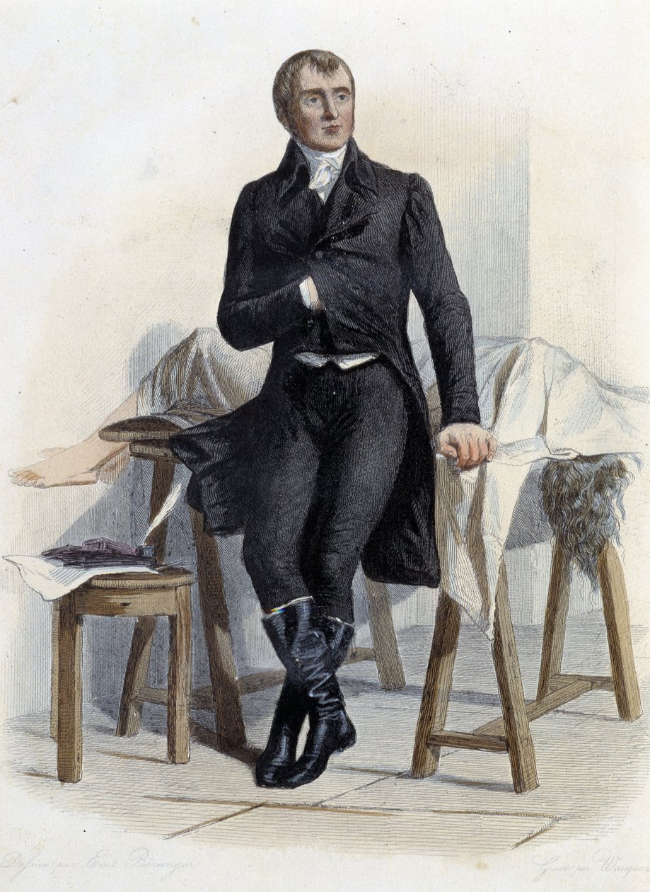 Marie Francois Xavier Bichat (1771-1802), fransk medisinsk biolog og fysiolog - i "Le Plutarque francais", av Mennechet, Paris av French School