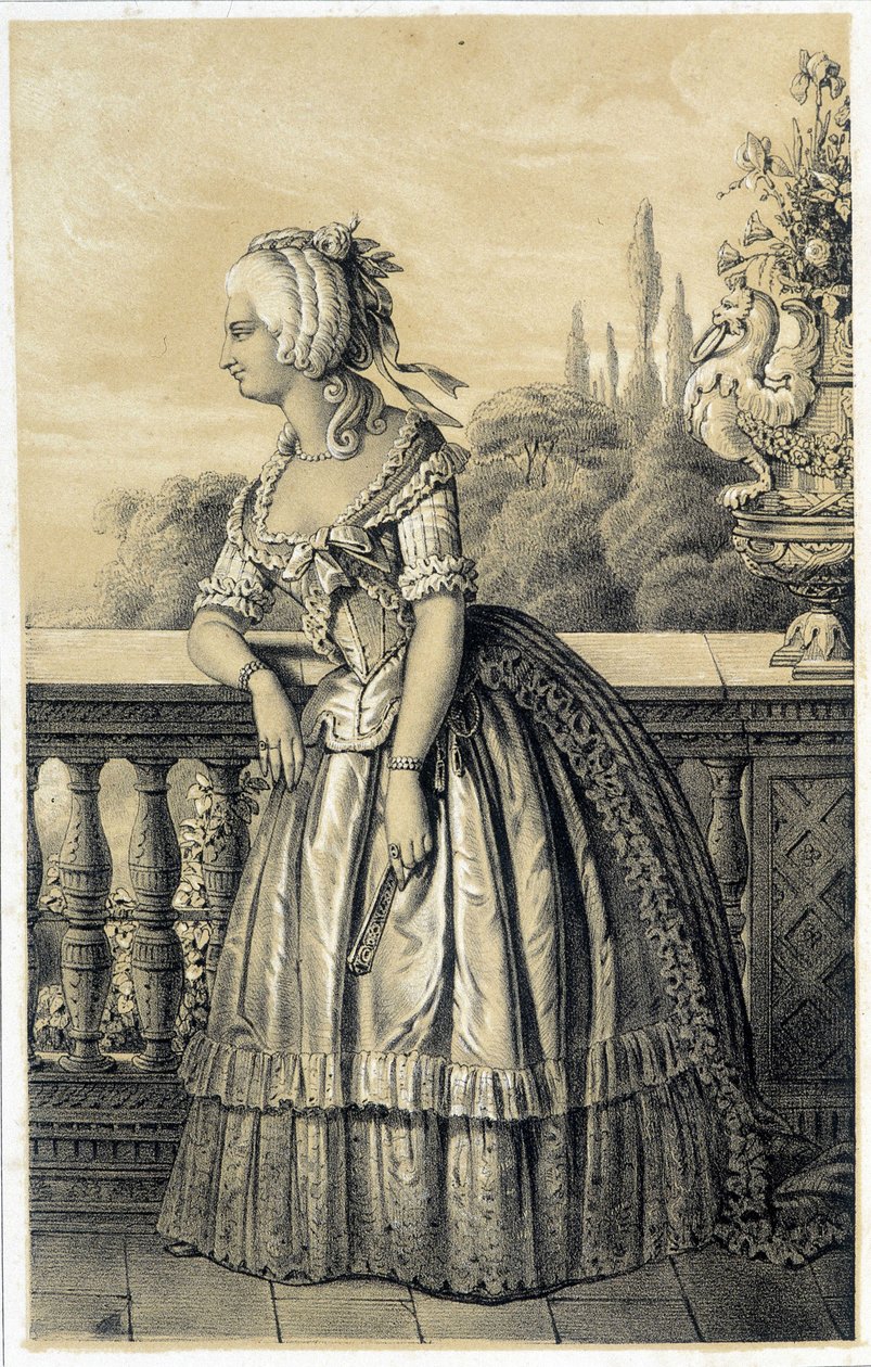 Marie Therese de Savoie Carignan (1749-1792), prinsesse av Lamballe - i "Historical Gallery of the French Revolution" "av Albert Maurin, red. Paris 1843 av French School