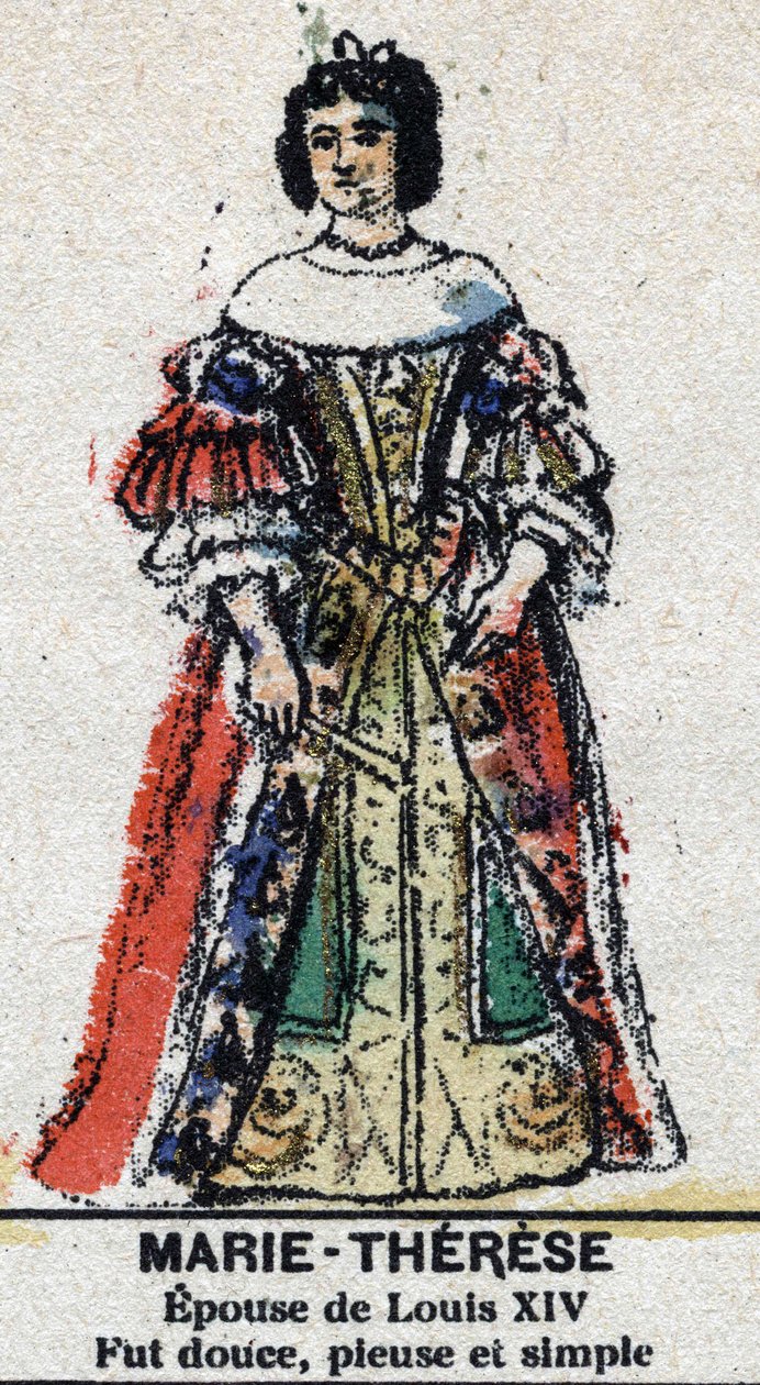 Marie Therese av Østerrike (1638-1683), dronning av Frankrike. I "" Galeriede Kings and Queens of France og berømte karakterer fra 1643 til 1895"" Bilde av epinal. av French School