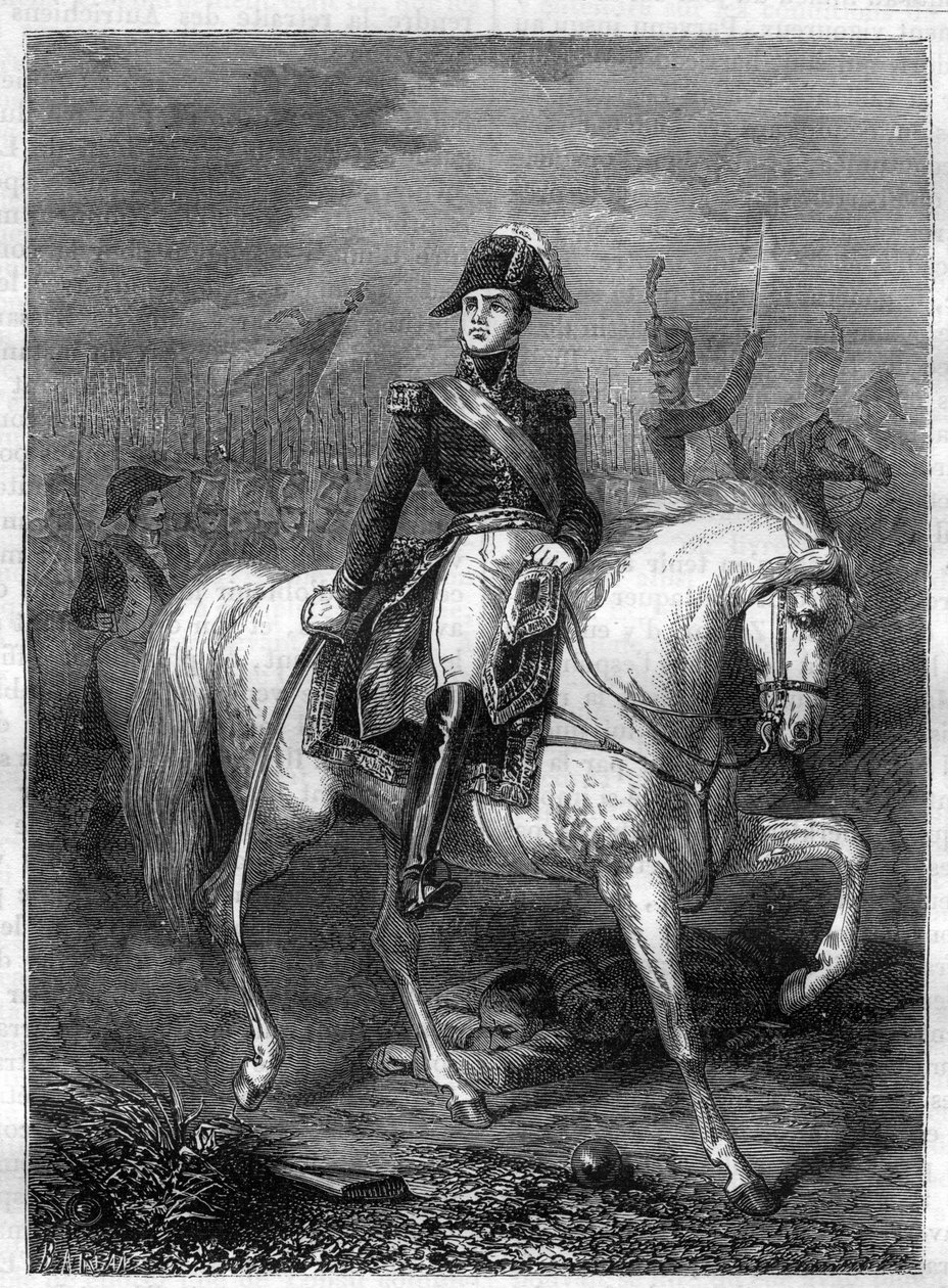 Marskalk Etienne-Jacques-Joseph-Alexandre Macdonald (gravering) - Jacques Alexandre Macdonald (1765-1840), marskalk av Frankrike - i "History of the Empire following the history of the consulat" av Adolphe Thiers -1879 - privat samling av French School