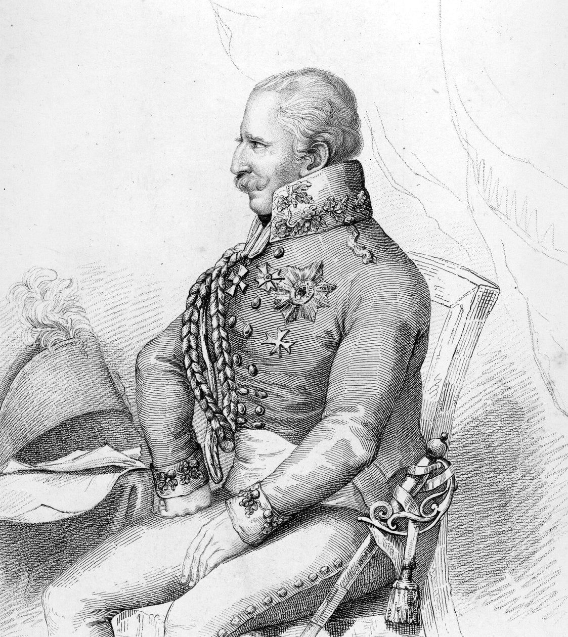 Marshal von Blucher (engraving) av French School
