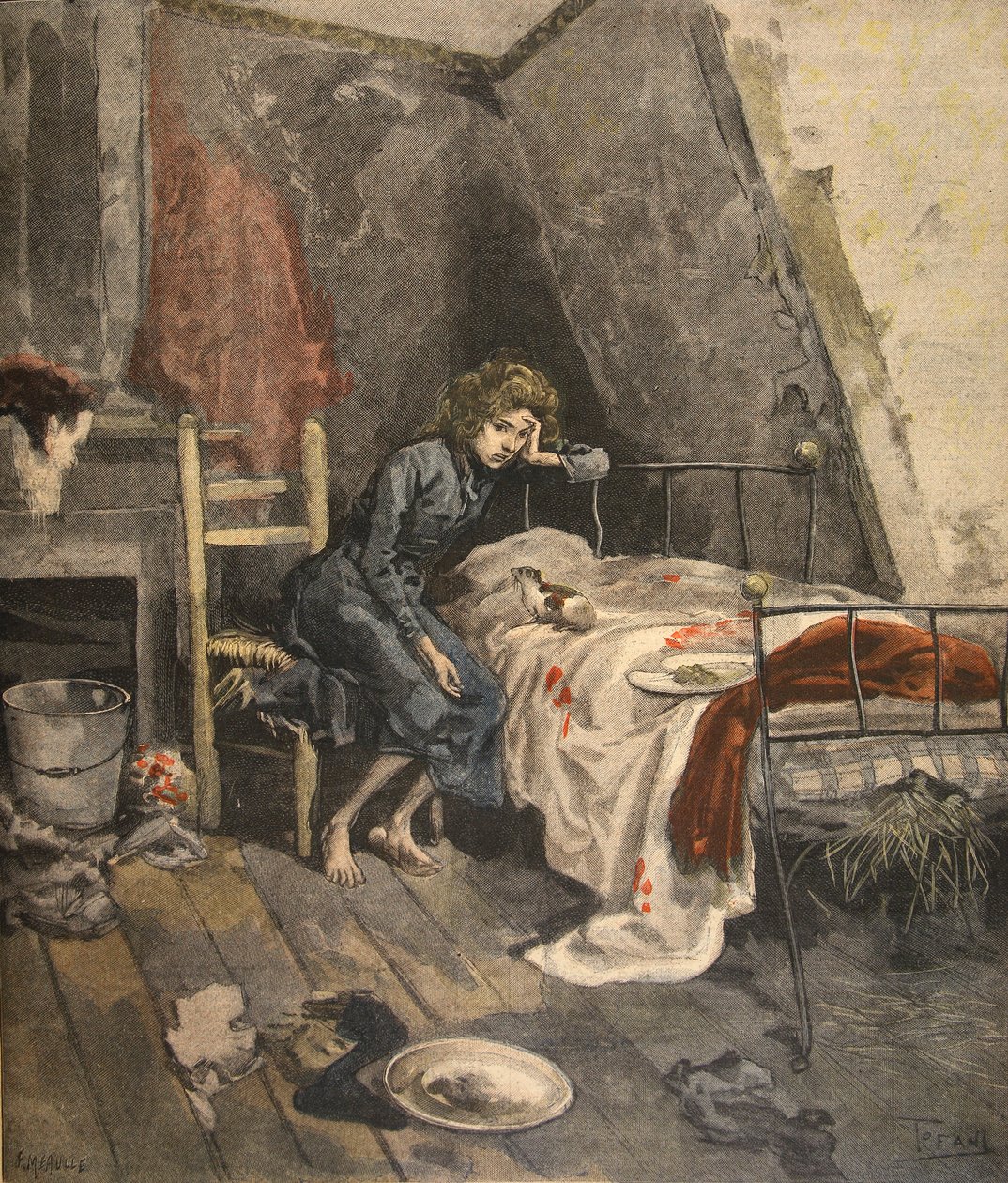 Martyrdom of the child: a young Guyon, illustrasjon fra Le Petit Journal: Supplement illustre, 4. september 1898 av French School