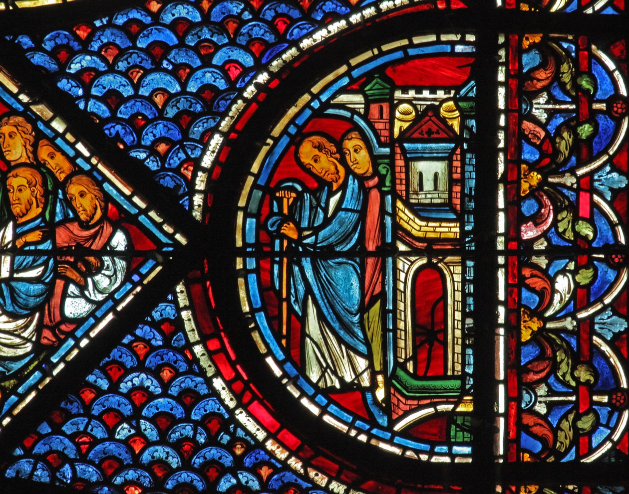 Mary Magdalene-vinduet: Biskop Maximin - bror til Maria Magdalena (w46) av French School
