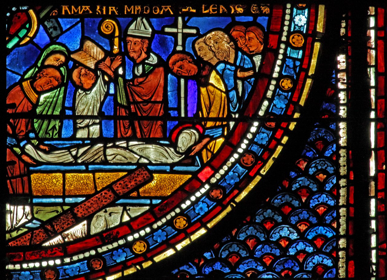 Mary Magdalene-vinduet: gravleggingen til Maria Magdalena (w46) av French School