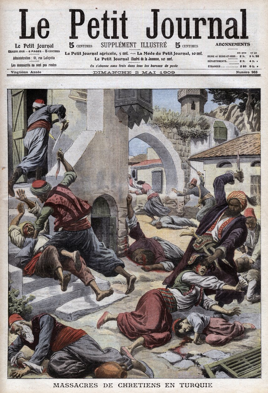 Massakre av kristne i Tyrkia: massakre på 30 000 armenere i byen Adana (Cilicia) (1. april av French School