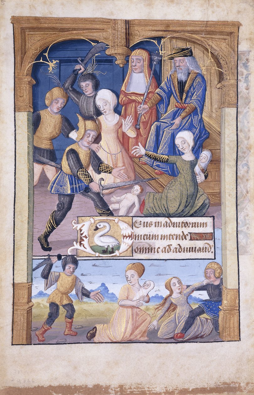 Massacre of the Innocents, miniatyr, ca. 1450 av French School