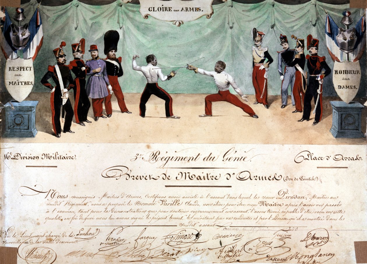 Master of Arms Certificate, 3. Regiment of Engineering av French School