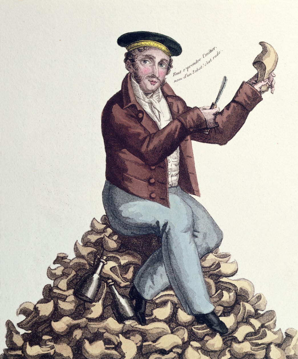 Mathurin Bruneau (1784-1825) pretender til Frankrikes trone som kong Louis XVII, ca. 1818 (fargegravering) av French School