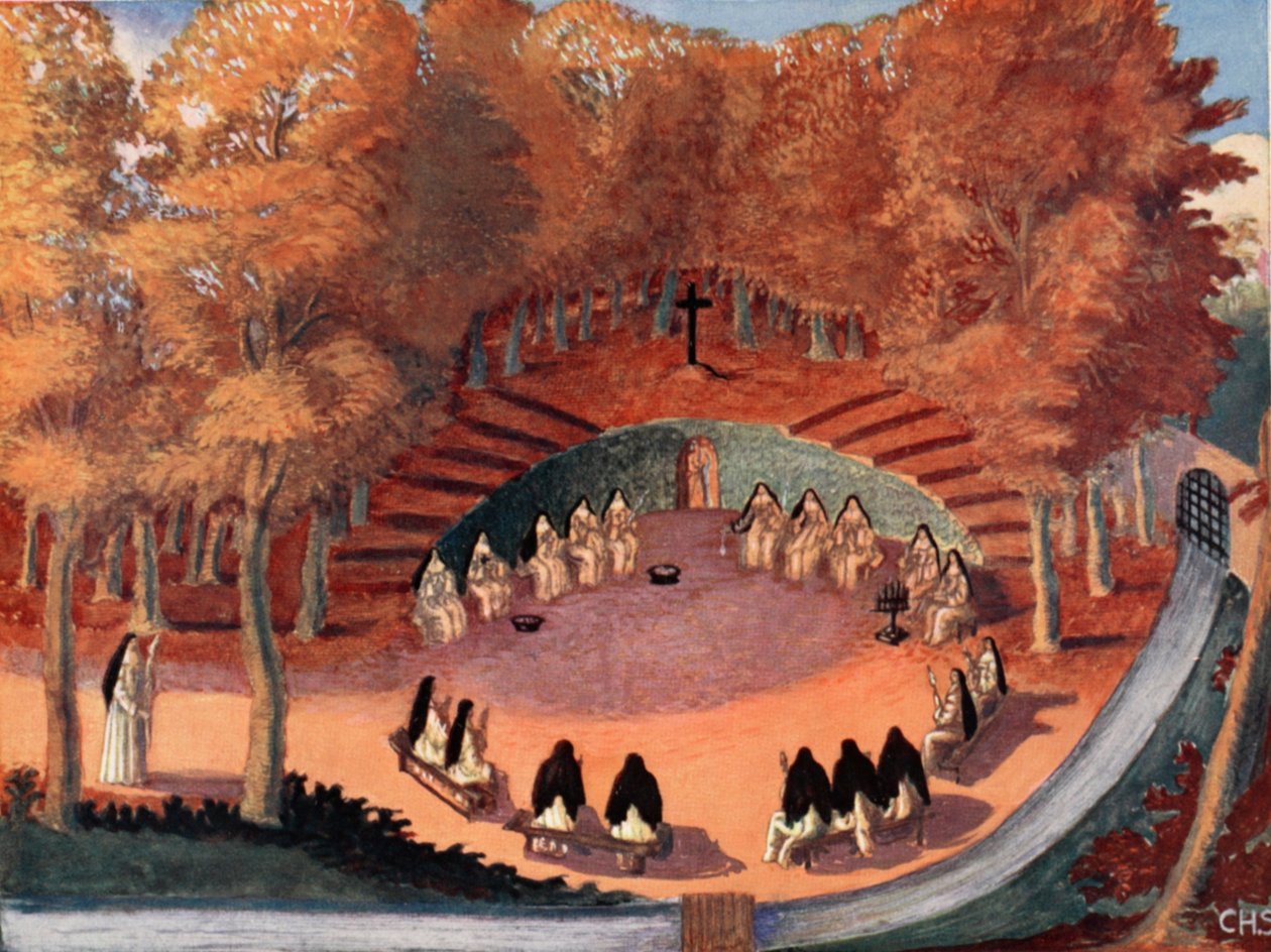 Meditation of the Solitaires of Port-Royal, kopi av M. Charles Sanlaville (fl.1920-30), illustrasjon fra Histoire de la Nation Francaise, av Gabriel Hanotaux (1853-1944), 1924 av French School