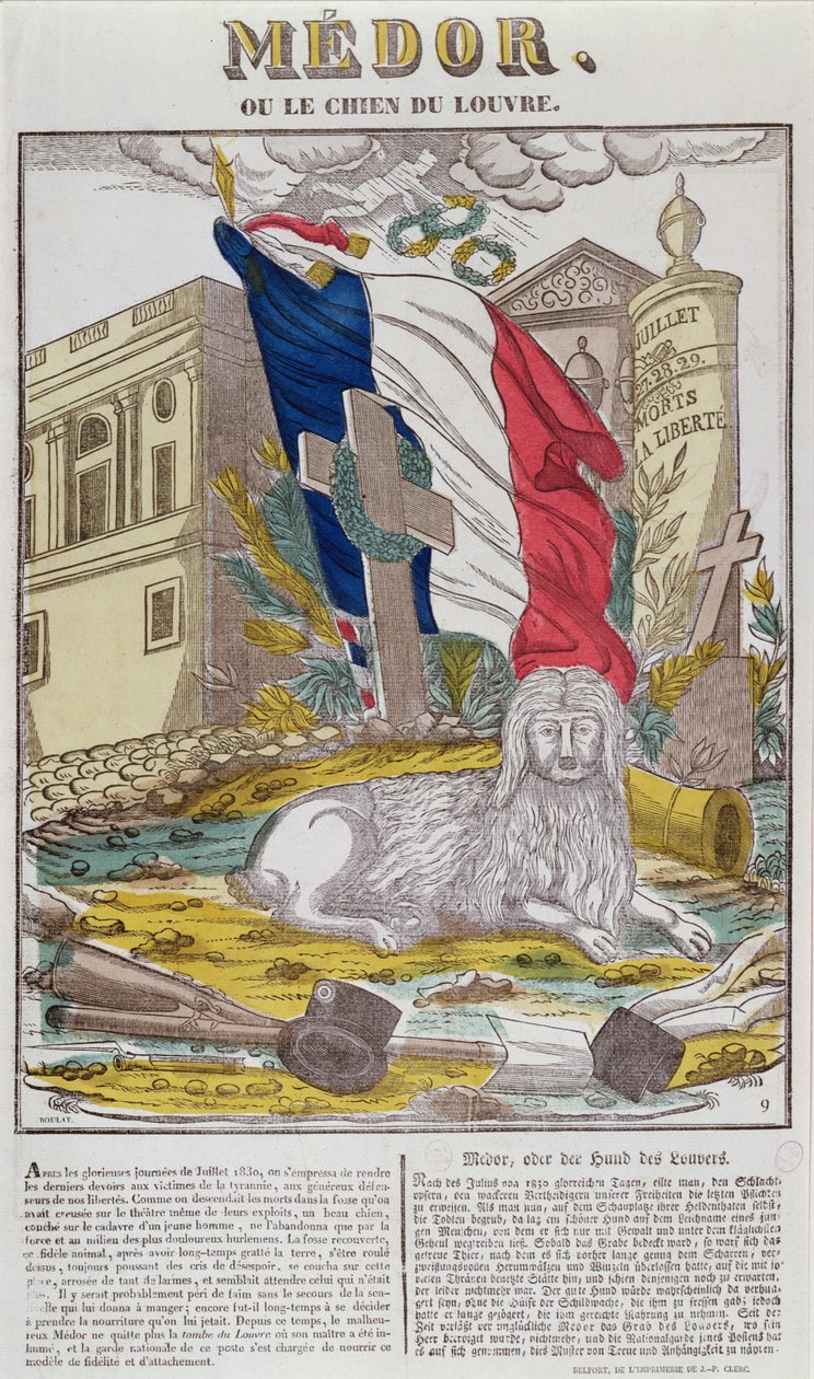 Medor, Louvres trofaste hund, ca. 1831 av French School
