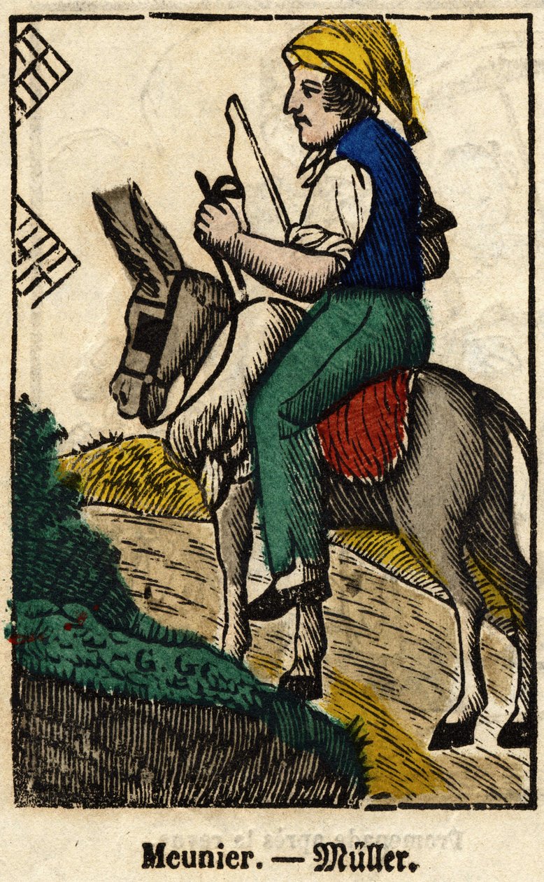 Meunier; Serie om handel, bilde av Epinal fra 1800-tallet. av French School