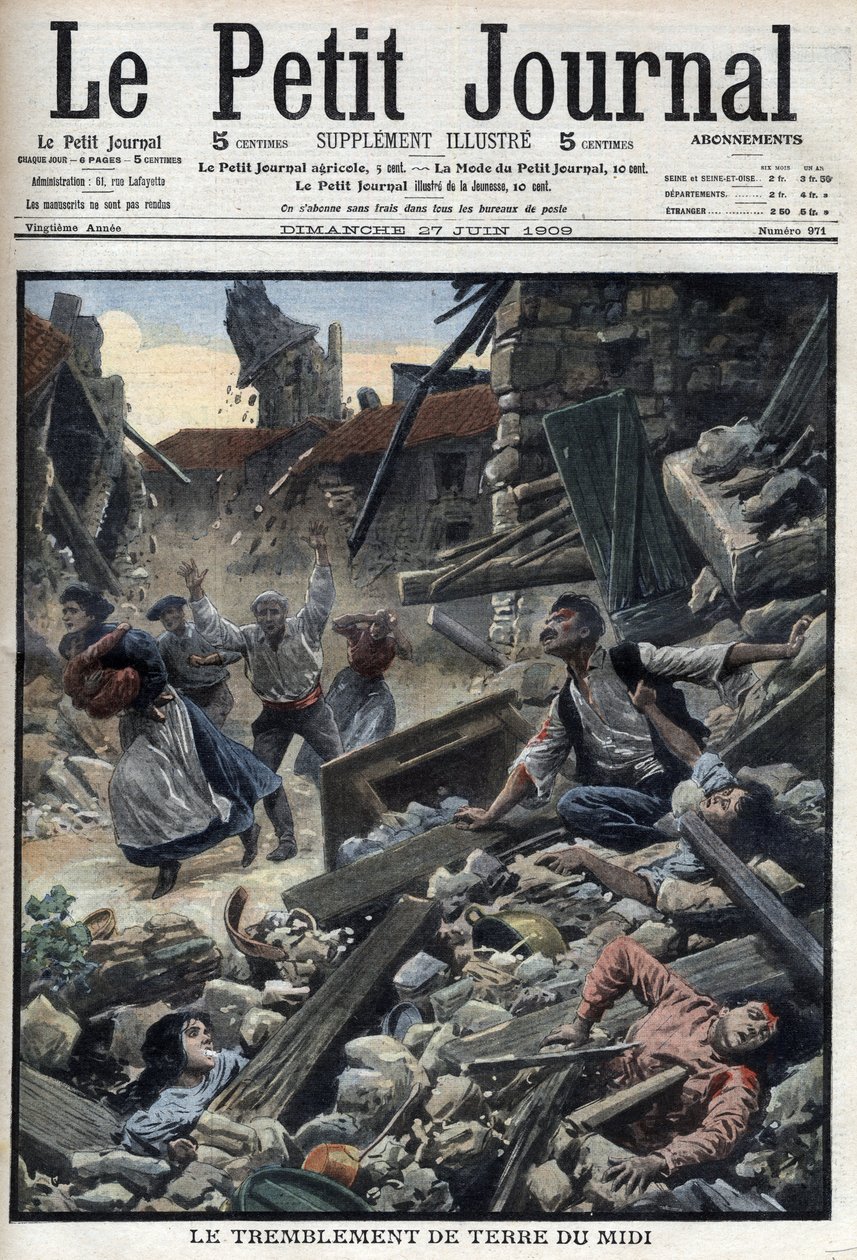 Midi-jordskjelvet i Sørøst-Frankrike – «Le Petit Journal» av 27. juni av French School