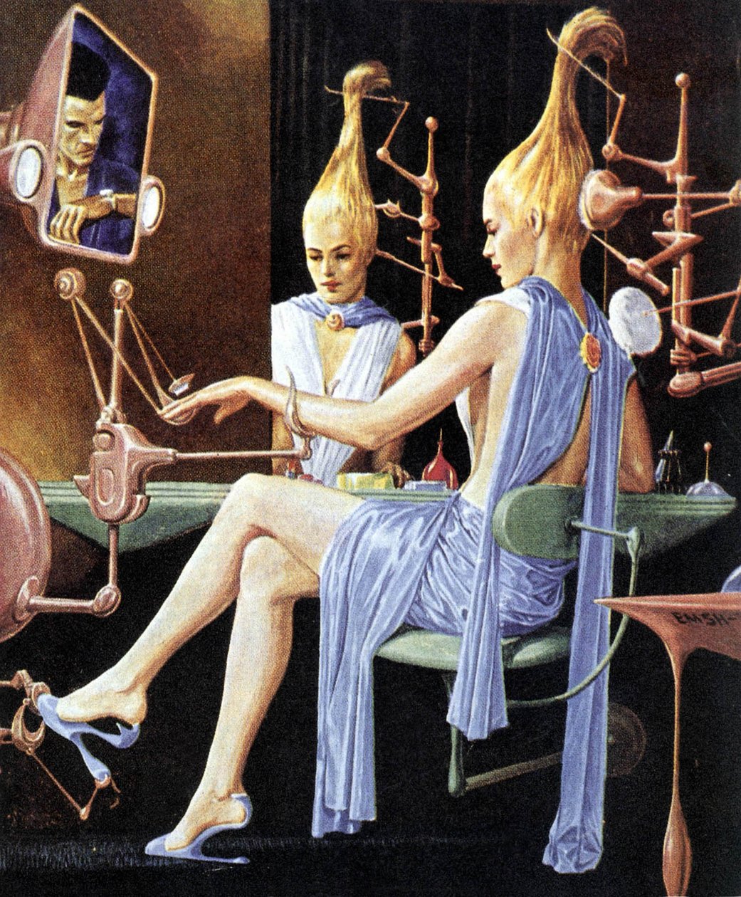 Miladys Boudoir, futuristisk illustrasjon av French School