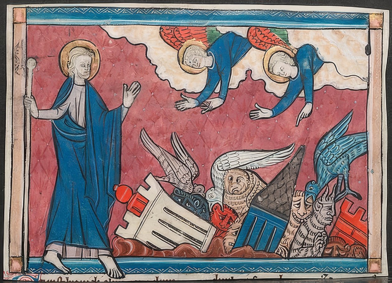 Miniatyr fra et manuskript av Apocalypse: The Fall of Babylon. Rundt 1295 av French School