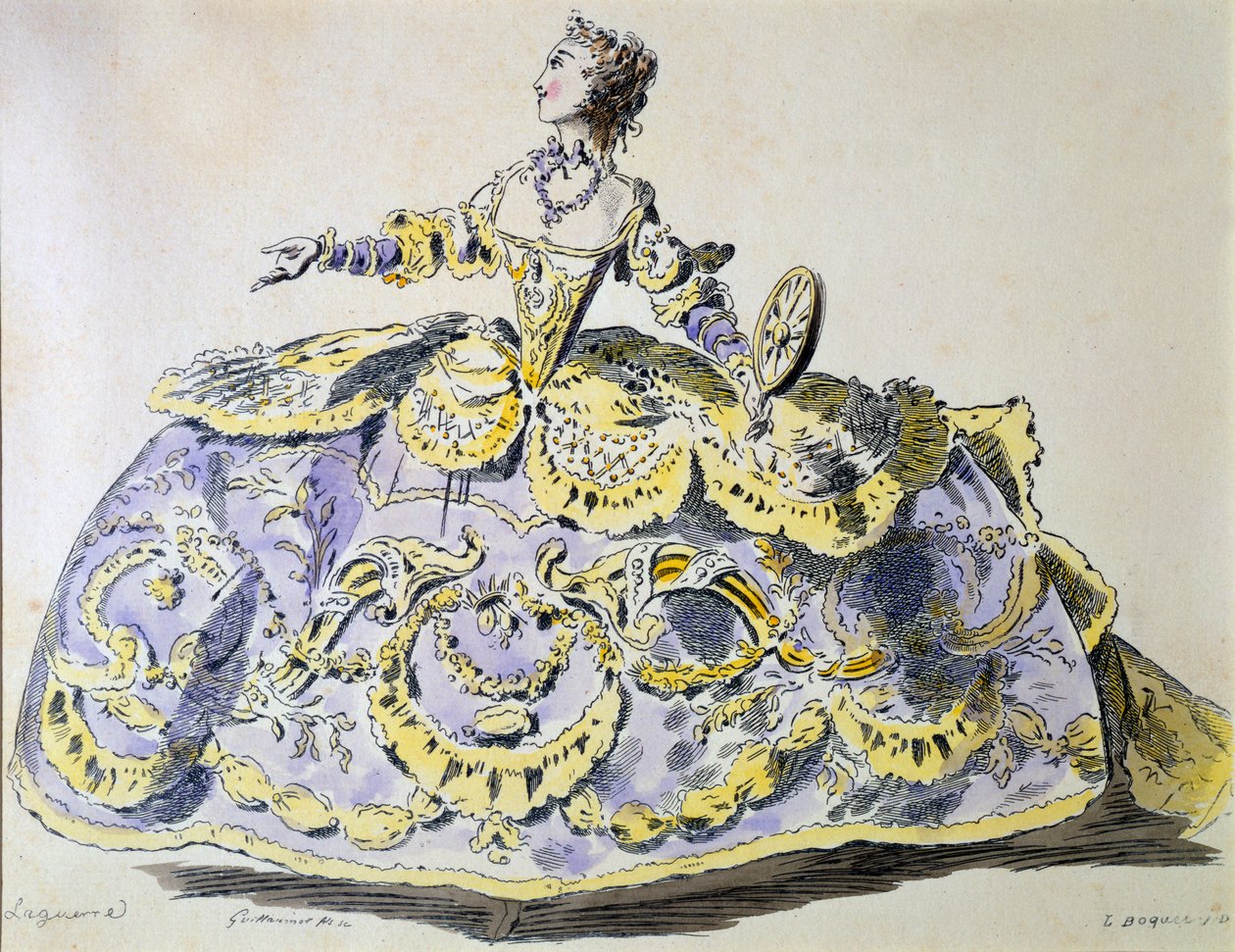 Miss Laguerre as Fortune, faksimile av A. Guillaumot fils (håndfarget gravering) av French School