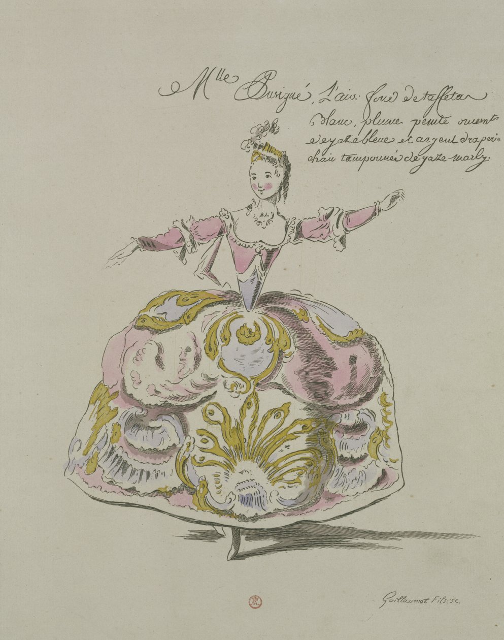 Miss Puvigne as Air, i Zoroastre, en libretto av Cahusac, komponert av Jean-Philippe Rameau (1683-1764) faksimile av A. Guillaumot Fils, 1749 (fargegravering) av French School