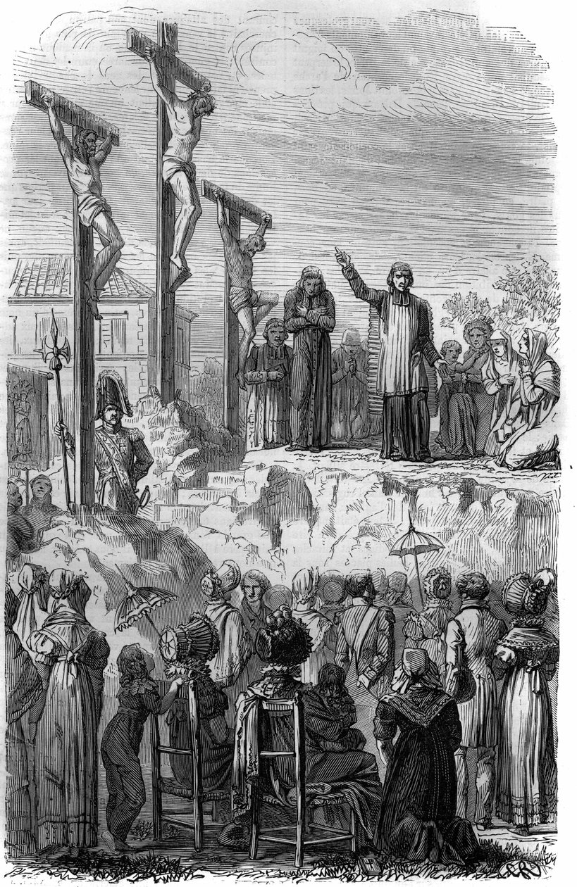 Oppdrag organisert av jesuitene i Frankrike på 1800-tallet. Gravering i "Histoire des Papes-Rois-Queen and Empereurs a travers les centuries"" av Maurice Lachatre av French School