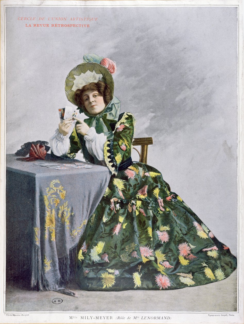 Mlle Mily-Meyer i rollen som Mlle Le Normand, 1899 (typogravure) av French School