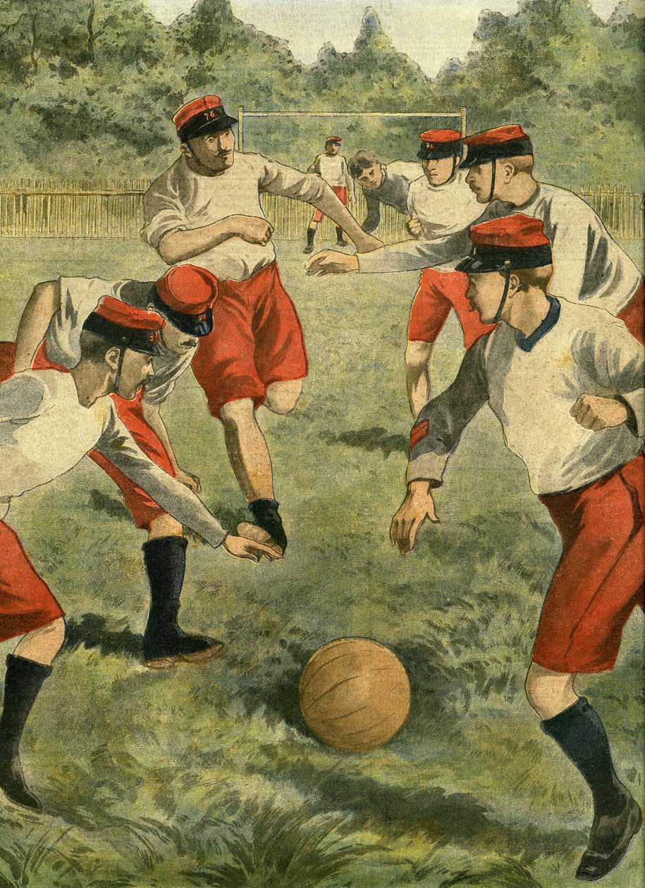 Moderne sport i hæren: fotball. Opprettelse av et militært fotball-rugbymesterskap. Den første kampen ble spilt på Bois de Boulogne, på plenen til Bagatelle, med lagene til Regimental Athletic Sport Valmy og Association regimental de C av French School